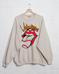 Rolling Stones Volunteers Baseball Lick Sand Thrifted Sweatshirt - shoplivylu