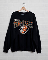 Rolling Stones Volunteers Baseball Diamond Black Thrifted Sweatshirt - shoplivylu