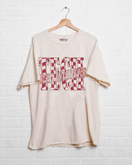 Texas Tech Twisted Check Off White Thrifted Tee - shoplivylu