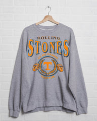 Rolling Stones Tennessee Volunteers College Seal Gray Thrifted Sweatshirt