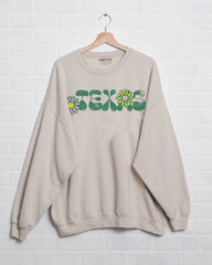 Texas Flower Sand Thrifted Sweatshirt (FINAL SALE) - shoplivylu