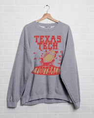 Texas Tech Football Party Gray Thrifted Sweatshirt - shoplivylu