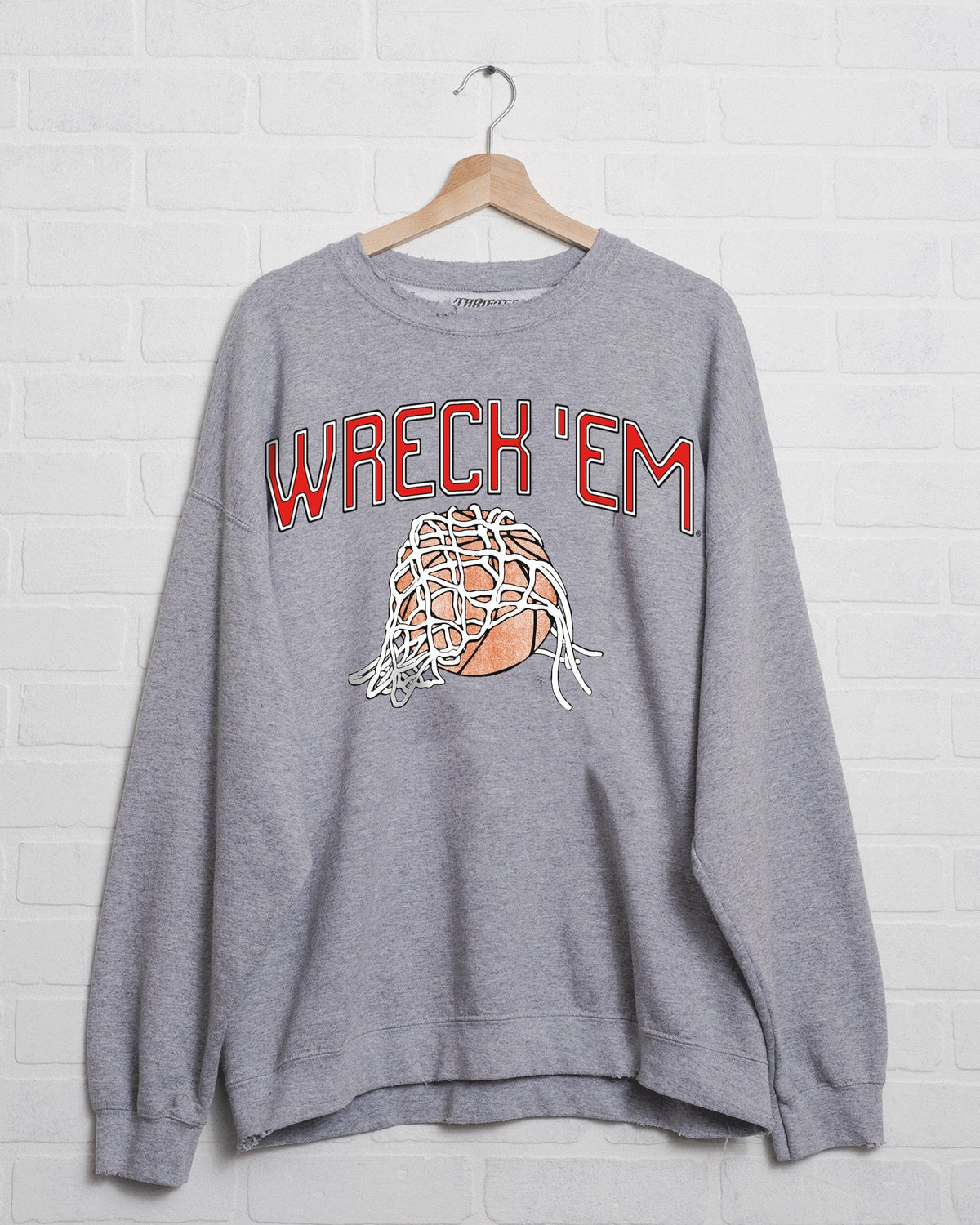Texas Tech Basketball Fling Puff Ink Gray Thrifted Sweatshirt