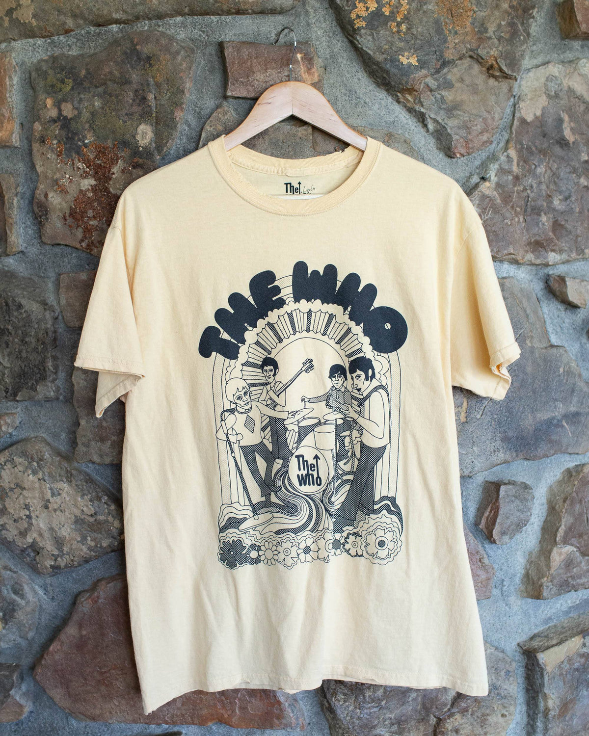The Who Illustration Yellow Thrifted Distressed Tee (FINAL SALE) - shoplivylu
