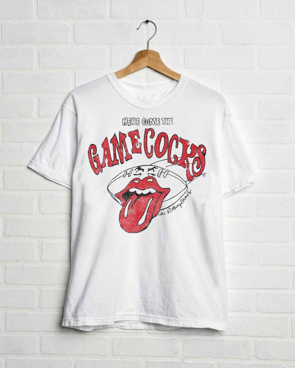 Rolling Stones Here Come the Gamecocks White Tee - shoplivylu