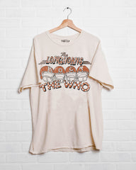 The Who Longhorns Rock Off White Thrifted Tee - shoplivylu