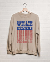Willie Nelson Stars Sand Thrifted Sweatshirt - shoplivylu