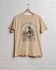 Willie Nelson In The Sky Gold Thrifted Tee - shoplivylu