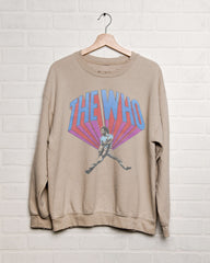 The Who Guitar Riff Sand Thrifted Sweatshirt - shoplivylu