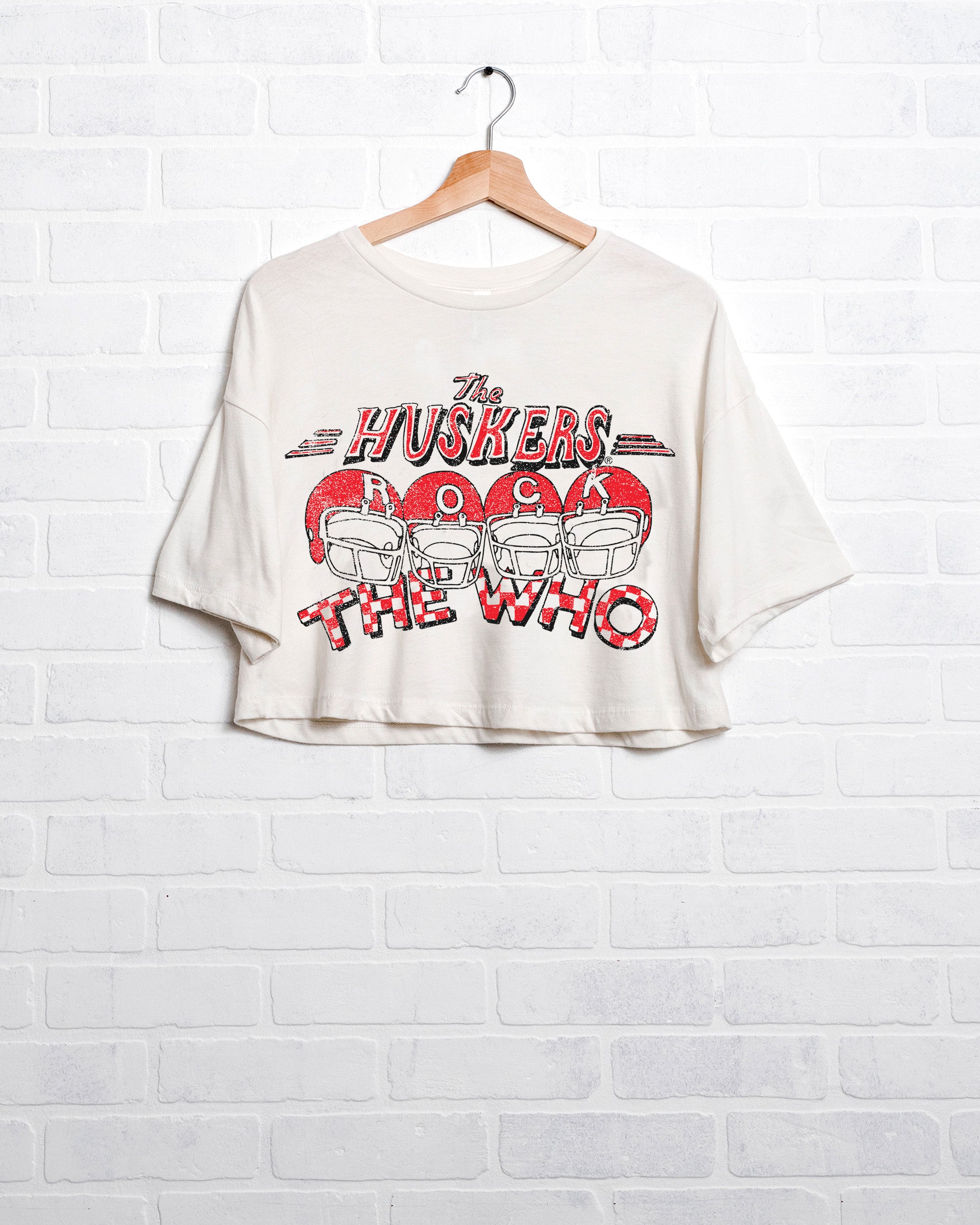 The Who Huskers Rock White Cropped Tee - shoplivylu