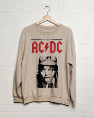 ACDC High Voltage Sketch Sand Thrifted Sweatshirt
