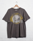 App State Mountaineers Helmet Circle Charcoal Thrifted Tee - shoplivylu