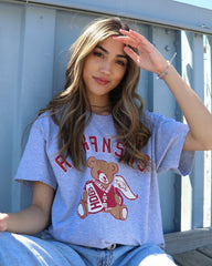 Arkansas Bear Gray Thrifted Tee - shoplivylu