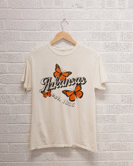 Arkansas Butterfly Off White Thrifted Tee - shoplivylu
