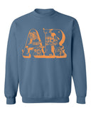 Arkansas Mushrooms Indigo Blue Thrifted Sweatshirt - shoplivylu