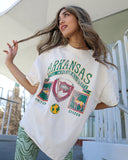 Arkansas Patch Off White Thrifted Tee - shoplivylu