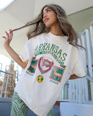 Arkansas Patch Off White Thrifted Tee - shoplivylu