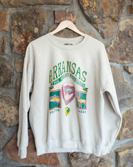 Arkansas Patch Sand Thrifted Sweatshirt - shoplivylu
