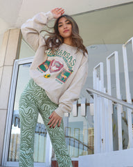 Arkansas Patch Sand Thrifted Sweatshirt - shoplivylu