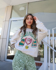 Arkansas Patch Sand Thrifted Sweatshirt - shoplivylu