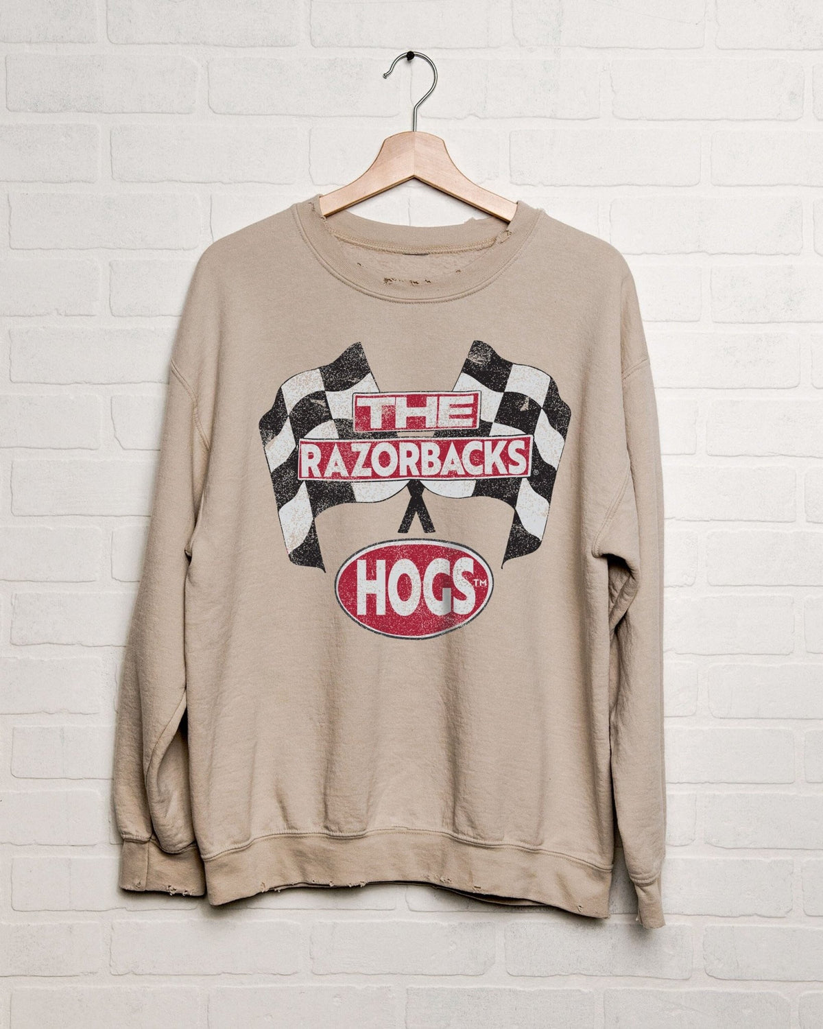 Arkansas Razorbacks Cars Sand Thrifted Sweatshirt