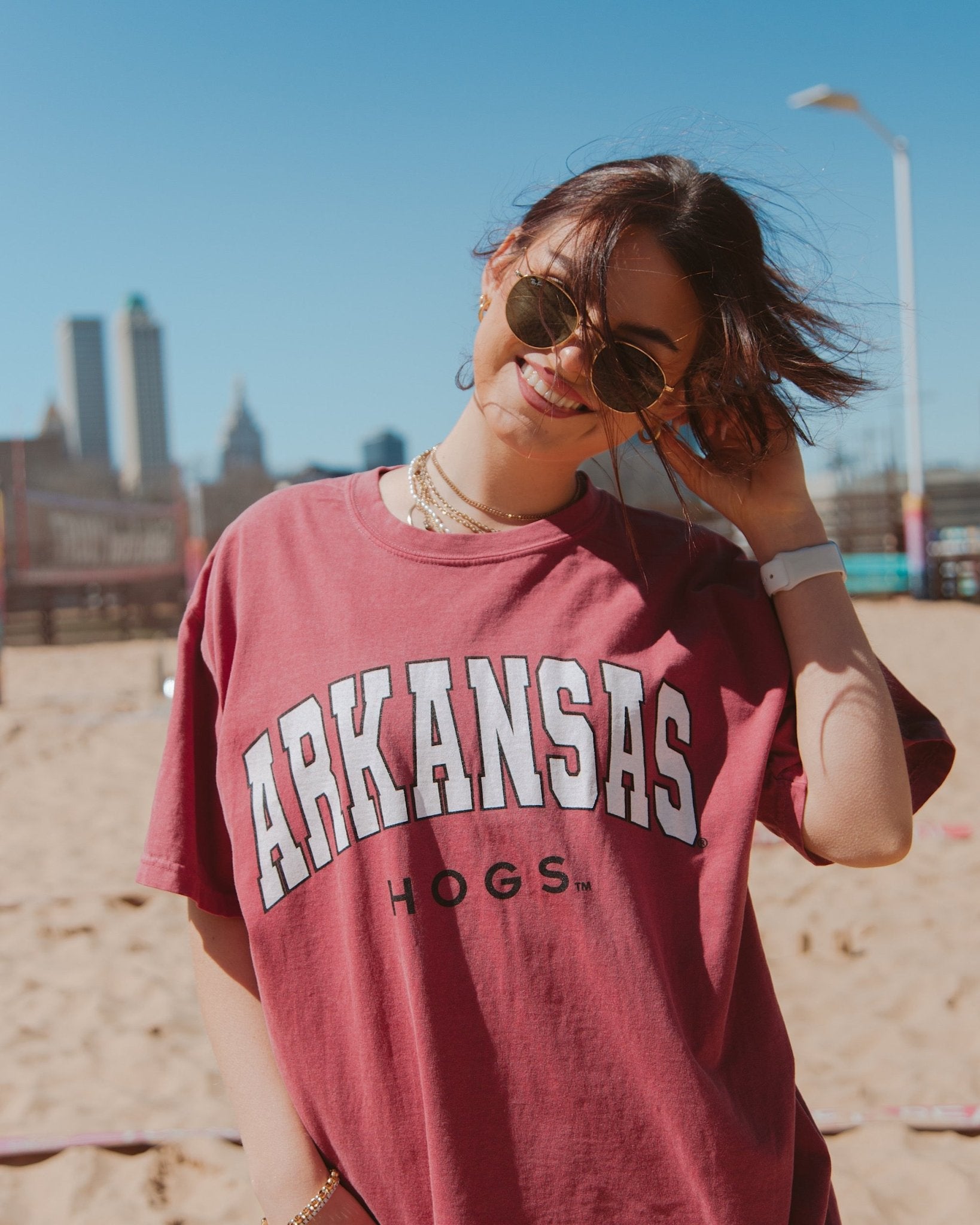 Arkansas Razorbacks Filled Gault Cardinal Tee - shoplivylu