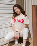 Arkansas Razorbacks Filled Gault Off White Thrifted Tee - shoplivylu