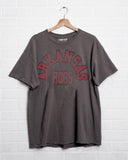 Arkansas Razorbacks Mega Arch Charcoal Thrifted Tee - shoplivylu