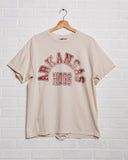 Arkansas Razorbacks Mega Arch Off White Thrifted Tee - shoplivylu
