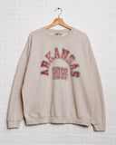 Arkansas Razorbacks Mega Arch Sand Thrifted Sweatshirt - shoplivylu