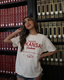 Arkansas Razorbacks Shot Off Off White Thrifted Tee - shoplivylu