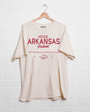 Arkansas Razorbacks Shot Off Off White Thrifted Tee - shoplivylu
