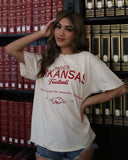 Arkansas Razorbacks Shot Off Off White Thrifted Tee - shoplivylu