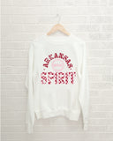Arkansas Razorbacks Spirit White Thrifted Sweatshirt
