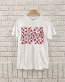 Arkansas Razorbacks Twisted Check White Tee - shoplivylu
