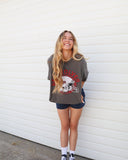 Arkansas State Red Wolves Helmet Circle Off Black Thrifted Tee - shoplivylu