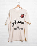 Arkansas State Red Wolves Quality Off White Thrifted Tee - shoplivylu