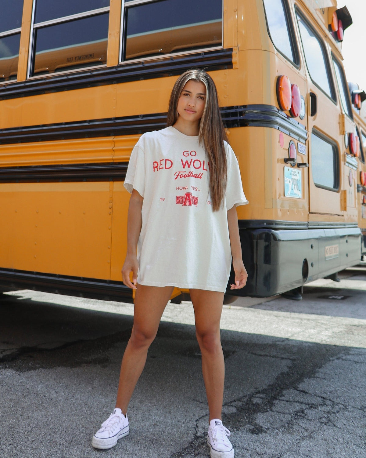 Arkansas State Red Wolves Shot Off Off White Thrifted Tee - shoplivylu