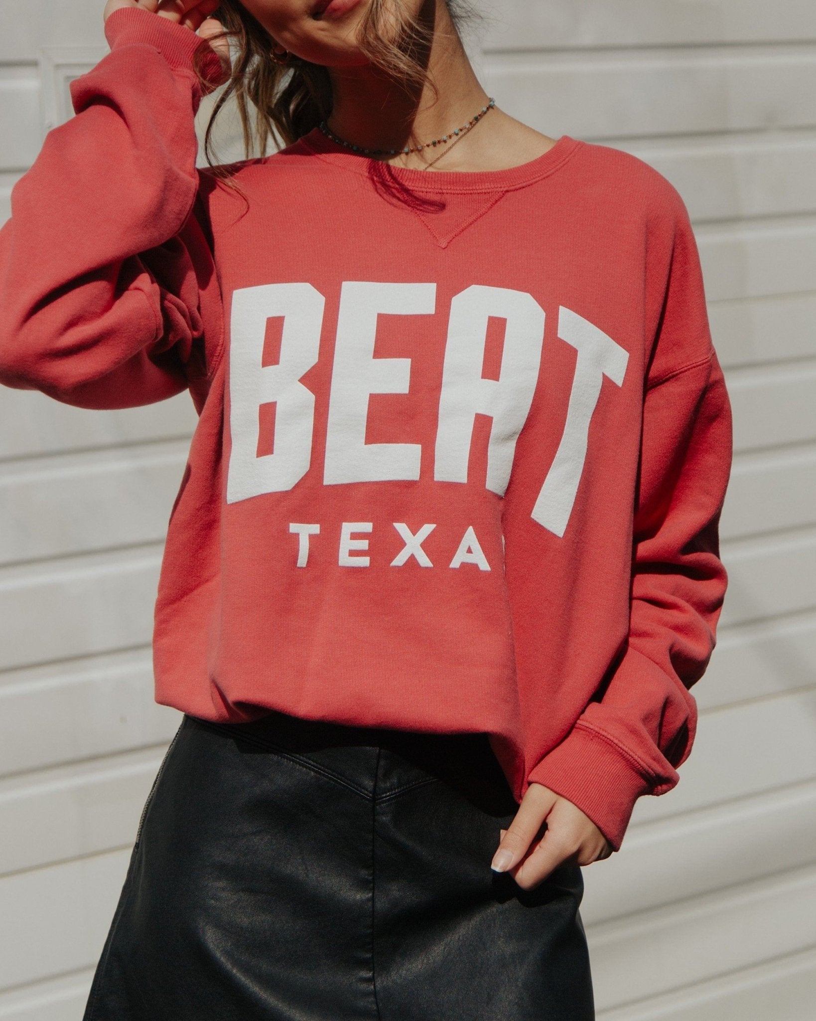 Beat Texas Gault Crimson Sweatshirt - shoplivylu