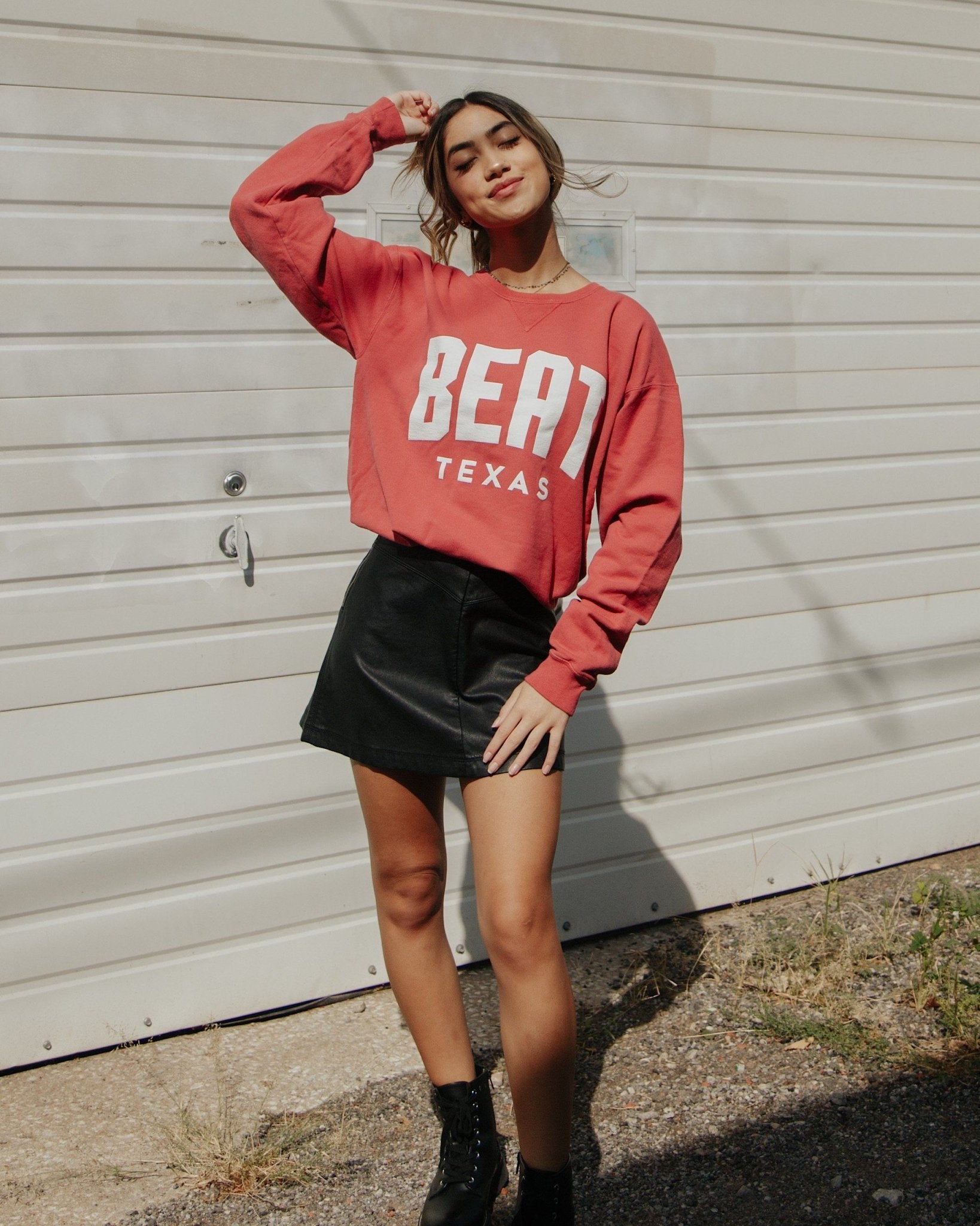 Beat Texas Gault Crimson Sweatshirt - shoplivylu