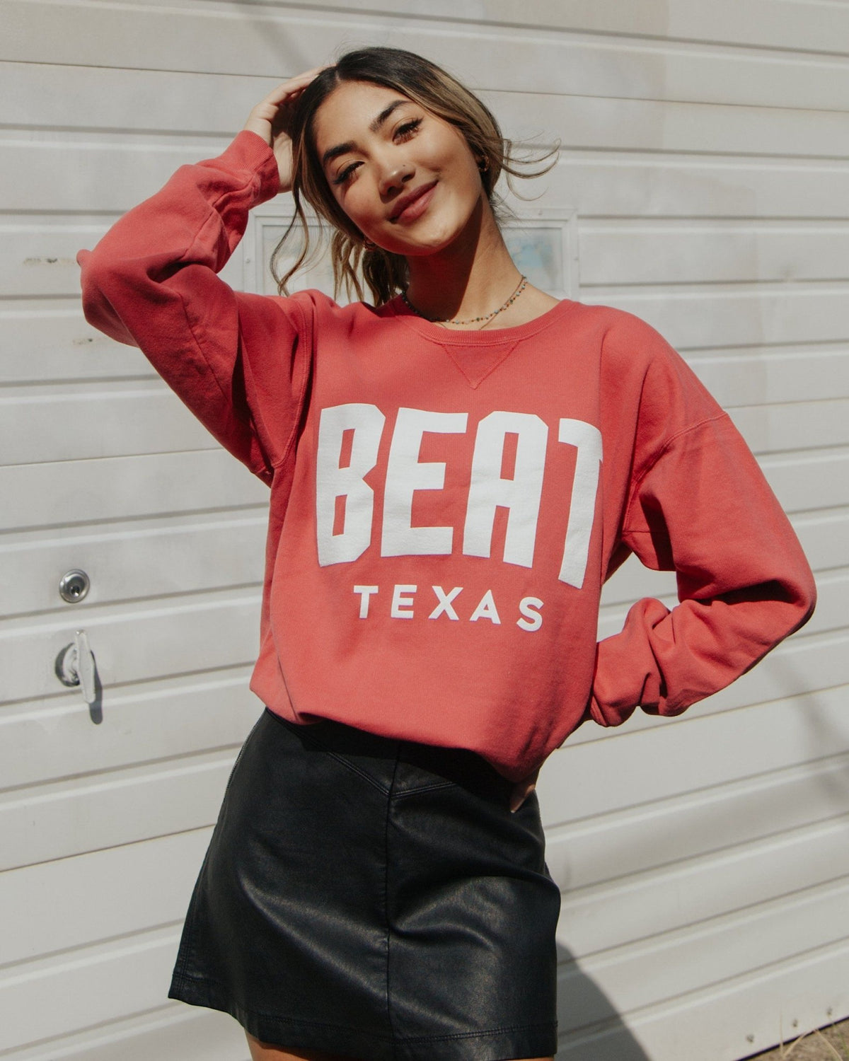 Beat Texas Gault Crimson Sweatshirt - shoplivylu