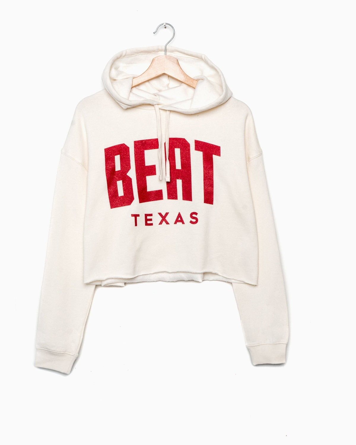 Beat Texas Gault Off White Cropped Hoodie - shoplivylu