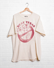 Beat Texas Horn Busters (Crimson Ink) Off White Thrifted Tee - shoplivylu
