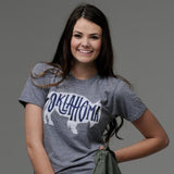 Bison Oklahoma Gray Crew Tee - shoplivylu