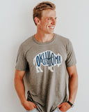 Bison Oklahoma Gray Crew Tee - shoplivylu