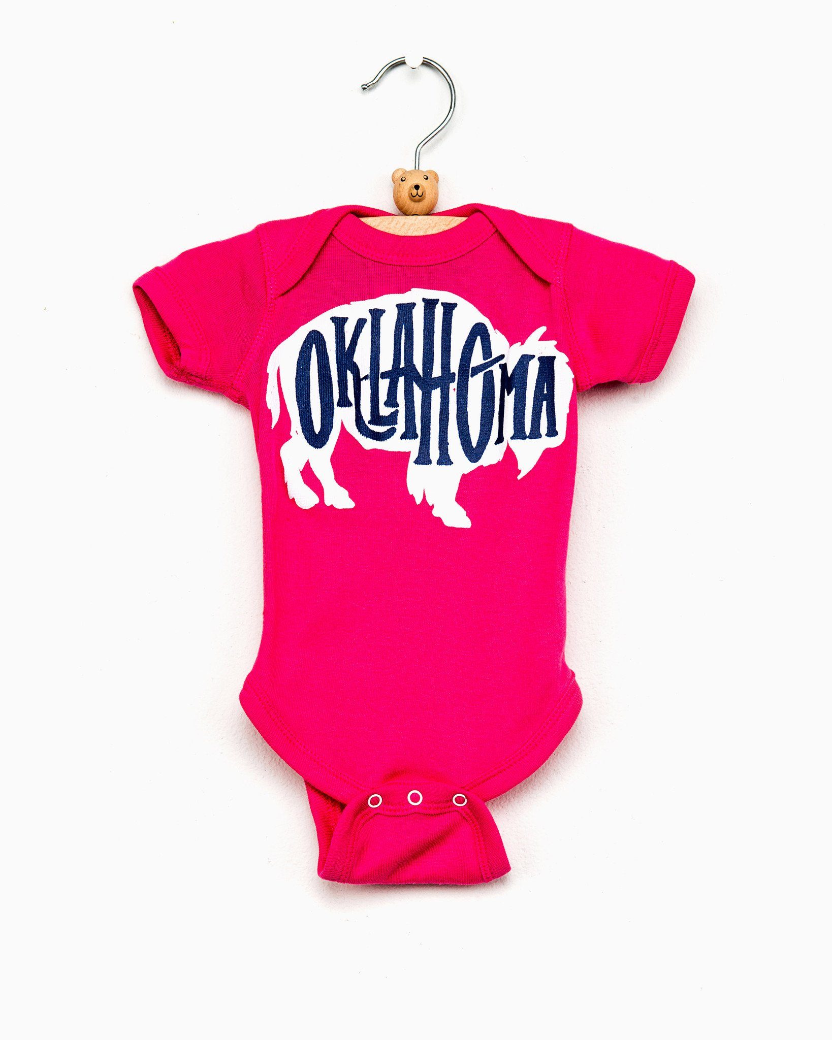 Bison Oklahoma Raspberry Pink Onesie - shoplivylu
 (9835630799)