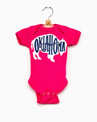 Bison Oklahoma Raspberry Pink Onesie - shoplivylu
 (9835630799)