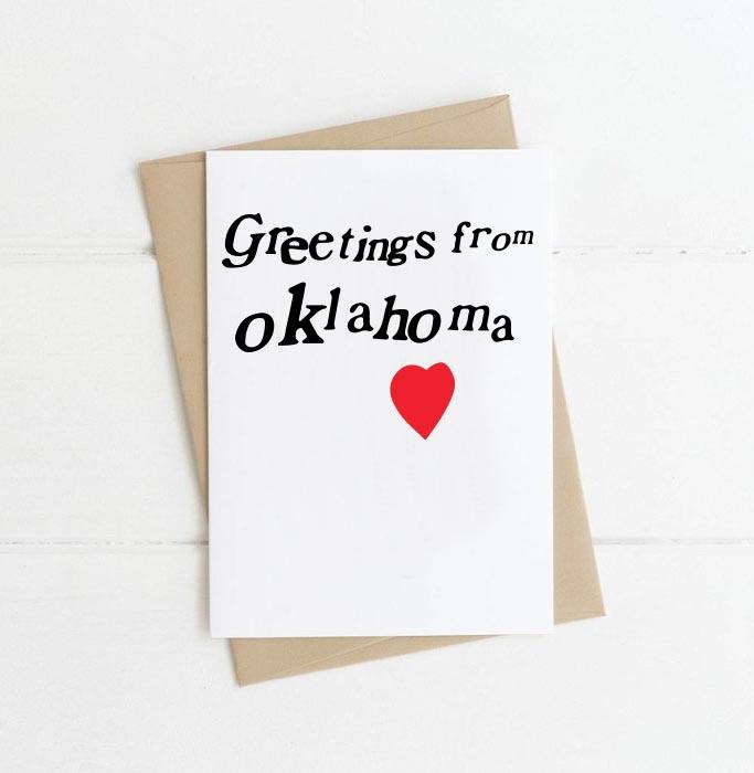 Greetings From Oklahoma Greeting Card (4474245775463)