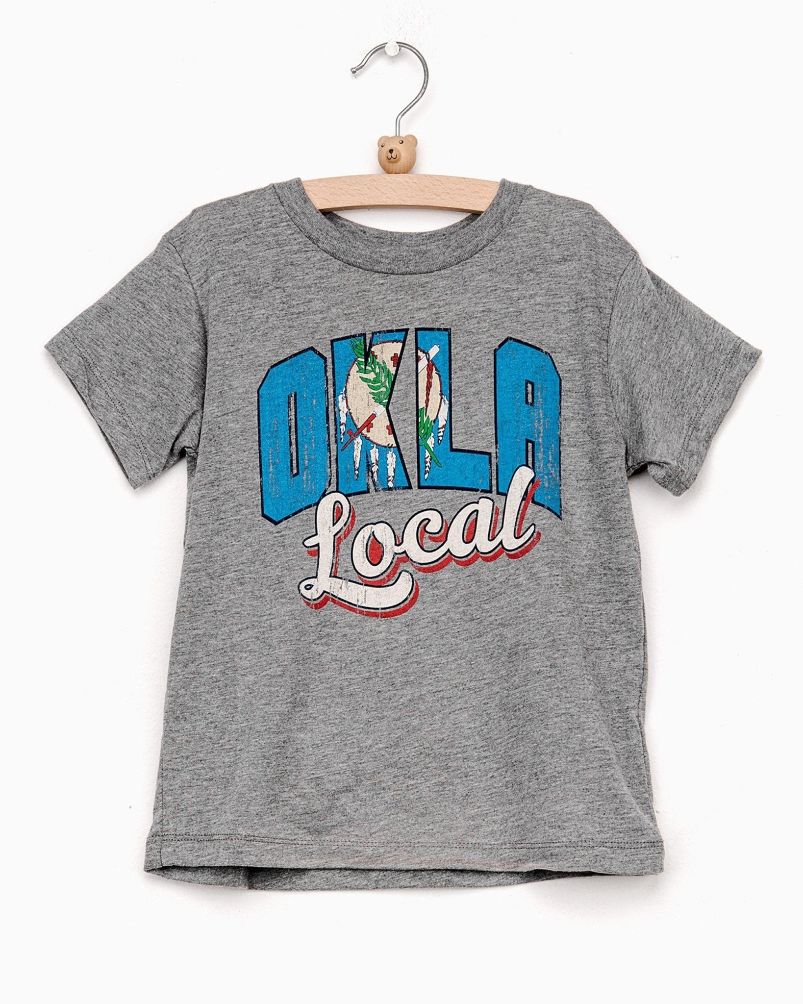 Children's Okla Local Flag Gray Triblend Tee (2240495714407)