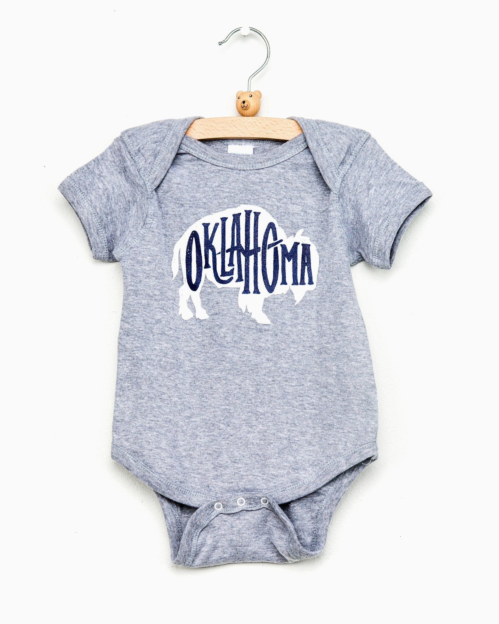 Bison Oklahoma Gray Onesie - shoplivylu
 (4353213892)